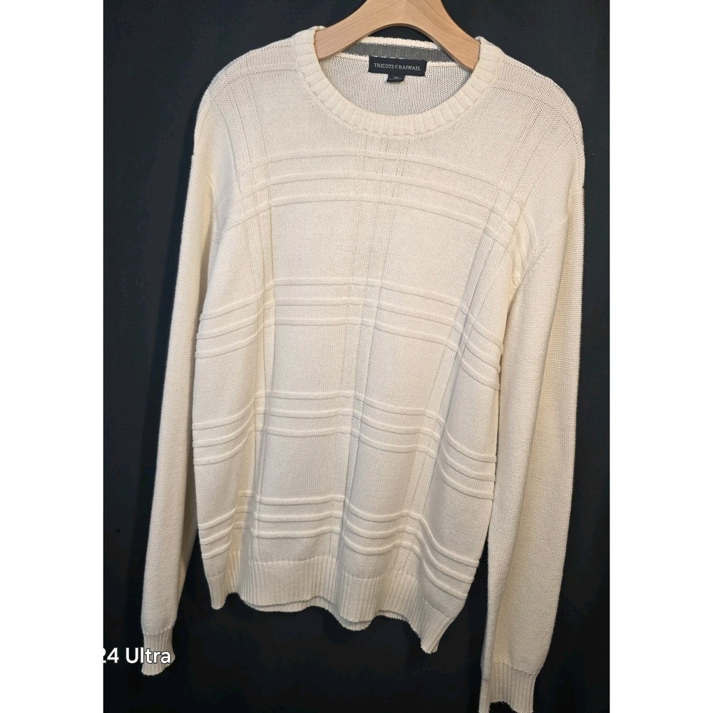 Cable Knit Sweater ‎ Mens Ivory Size Medium Academia/ Grandpa core/ Old Money